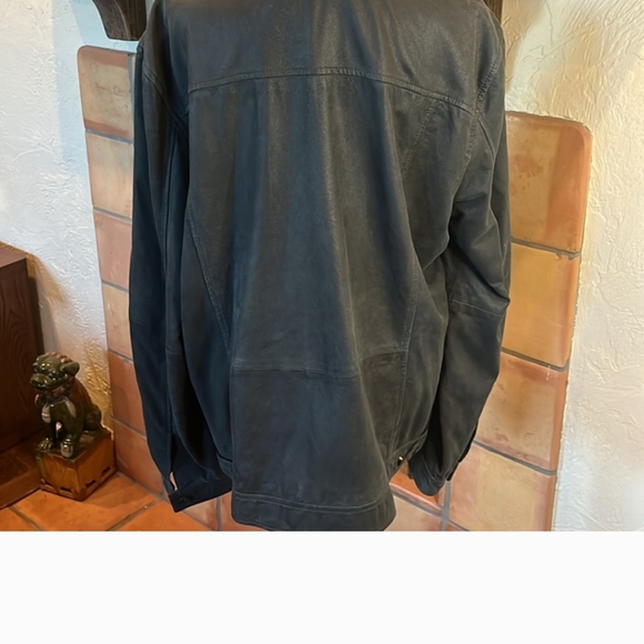 John Varvatos Black 100% Goat Skin Moro Style Jacket, size XL - Picture 5 of 7